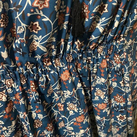 Women's Shift Dress Long Sleeve Floral Print Multicolor Size Medium Modest Boho - Picture 3 of 12